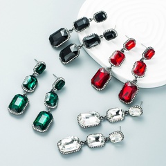 Boucles d'oreilles diamant en alliage de style palais rétro européen et américain rubis créatifs