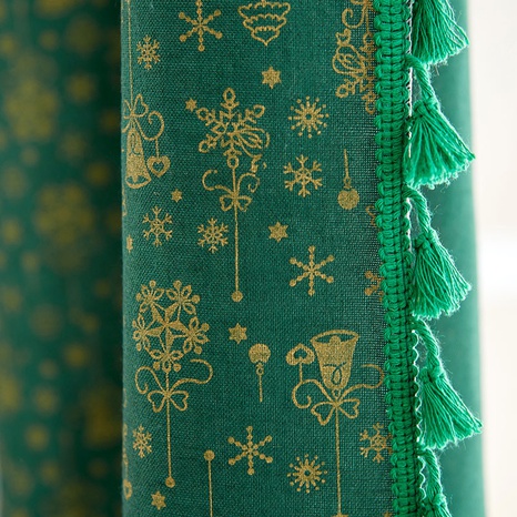 Campanas de viento bronceadoras navideñas verdes cortinas de borde con flecos verdes cortinas de semisombra cortinas de partición NHFMJ480067's discount tags