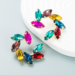 Fashion color diamond series alloy diamond flower earrings wholesalepicture12
