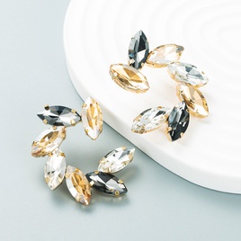 Fashion color diamond series alloy diamond flower earrings wholesalepicture17