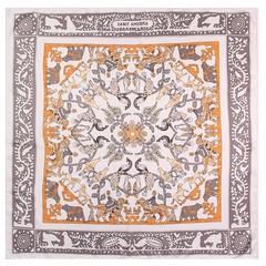 New style hand-curled silk scarf twill silk square scarf animal kingdom printing headscarf