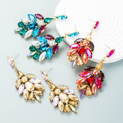 new multi-layer alloy diamond ceramic bead earrings female European and American style earrings