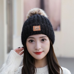 Autumn and winter new woolen hats fashion western style M standard plus fluff ball knitted hats