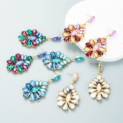 European and American exaggerated multi-layer alloy diamond-studded rhinestone earrings women