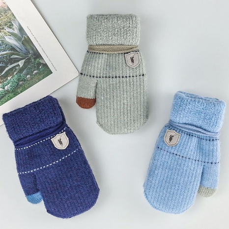 Gants pour enfants automne et hiver gants de cou suspendus chauds et velours gants tricotés NHJIA480776's discount tags