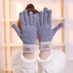 Men and women fall and winter leisure outdoor thick warm knitted cashmere velvet gloves