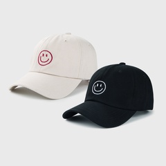 ins smiley face embroidery baseball cap Korean fashion curved brim caps hip-hop sunshade hat