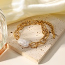 Baroque style 18K goldplated stainless steel bracelet retro baroque freshwater pearl bracelet femalepicture7