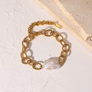 Baroque style 18K goldplated stainless steel bracelet retro baroque freshwater pearl bracelet femalepicture9
