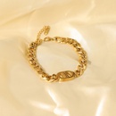 fashion jewelry 18K gold stainless steel double D thick Cuban chain stainless steel braceletpicture9