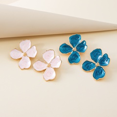 European and American personality creative drip oil new flower earrings wholesale