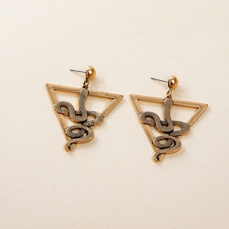 new products retro simple triangle snake earrings fashion trend earrings's discount tags
