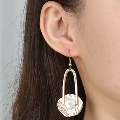 European and American Famous Fashion New Ear Hook Accessories Shaped Pearl Long Metal Tassel Earrings Earrings Wholesale for Women