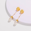 Korea Irregular Round Earrings Baroque Pearl Long Tassel Earringspicture7