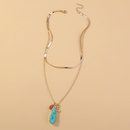 jewelry accessories fashion edge green imitation natural stone drop pendant double necklacepicture8