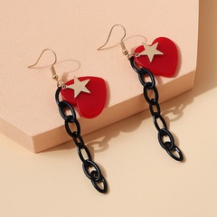 Korean version of small fresh all-match creative resin peach heart star earrings