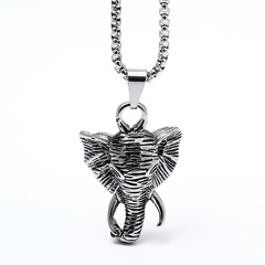 Men's Vintage Titanium Steel Elephant Necklace