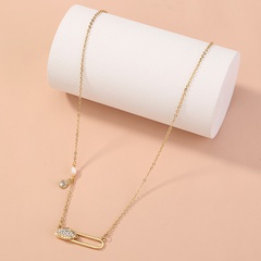 European and American jewelry diamond-studded zircon moon necklace star tassel clavicle chain simple