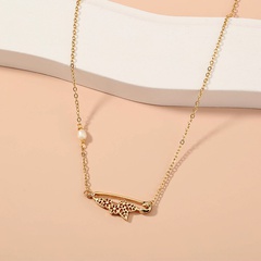 European and American accessories personality metal butterfly safety pin necklace clavicle chain
