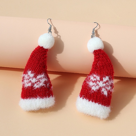 Christmas series popular tide wild small fresh and cute Christmas hat earrings's discount tags