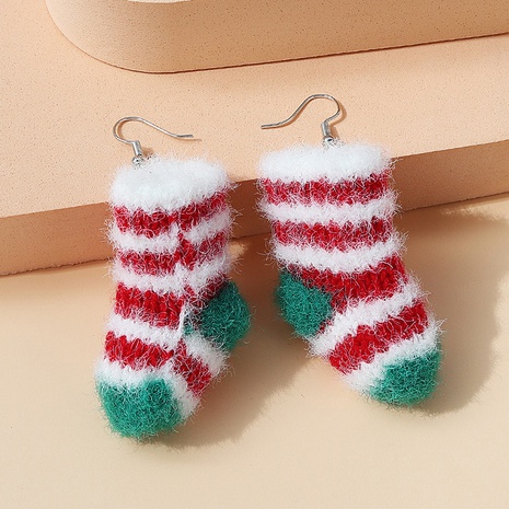 Christmas series trendy creative fashion small fresh Christmas stocking earrings's discount tags