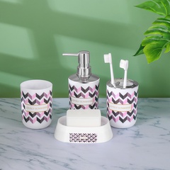 Letter printing bathroom kit lotion bottles toothbrush holder mouthwash cup soap dish