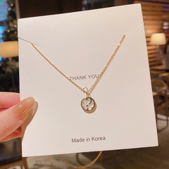Korean circle star moon necklace titanium steel clavicle chain necklace