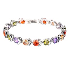 Leaf color zircon bracelet zircon inlaid fashion jewelry wholesale