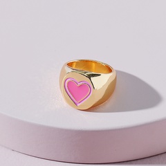European and American fashion jewelry double-layer dripping heart-shaped ring