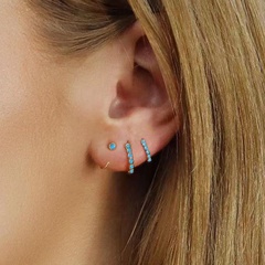 Ensemble de clips d'oreille en zircon simple pour bijoux de mode européens et américains