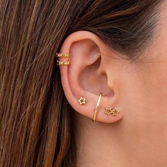 Ensemble de clips d'oreille étoile simple pour bijoux de mode européens et américains