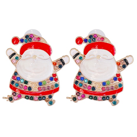 New Creative Christmas Diamond-studded Santa Claus Alloy Earrings's discount tags