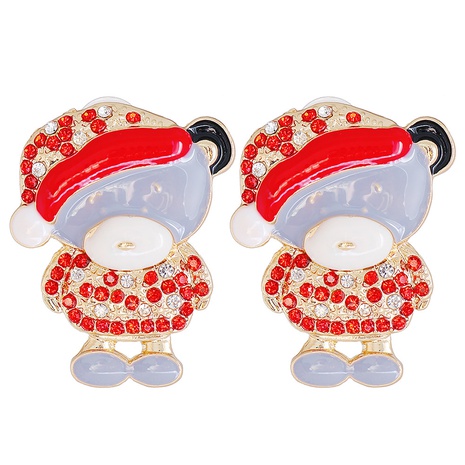 New Creative Christmas Red Granny Alloy Earrings's discount tags