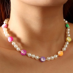 Cross-border New Rice Bead Europe Bohemian Colored Gossip Soft Pottery Pearl Necklace