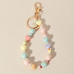 Bohemian Personalized Stained Glass Pearl Heart Shaped Keychain Accessories
