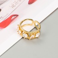fashion heartshaped drop oil inlaid zircon opening adjustable ringpicture17