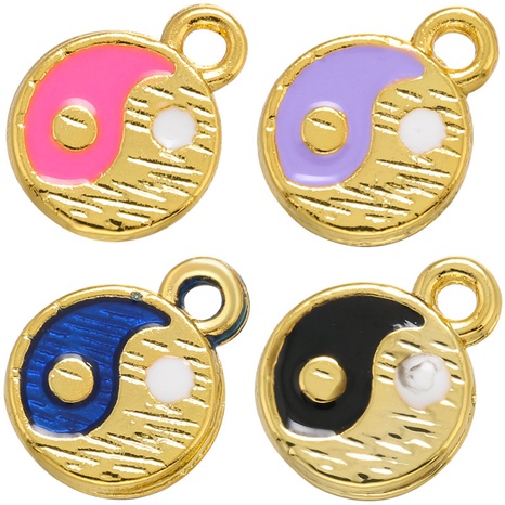 Oil Dropping Tai Chi Bagua Small Pendant Color DIY Jewelry Accessories's discount tags