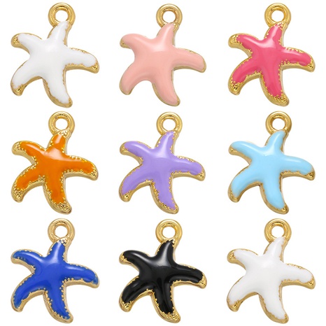 Color drop oil starfish small pendant five-pointed star DIY jewelry's discount tags