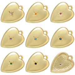 Micro-inlaid heart-shaped small accessories colored diamond pendant accessories diy jewelry