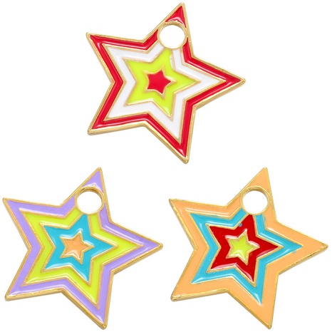 Color drop oil five-pointed star pendant color kaleidoscope pendant DIY jewelry accessories's discount tags