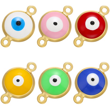 Color Dripping Oil Demon Eyes DIY Jewelry Accessories Connector's discount tags