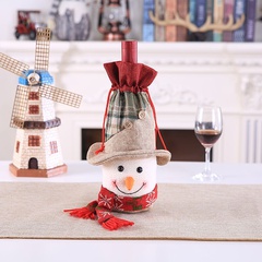 Cubierta de vino de muñeco de nieve navideño con boca de haz de 1 pieza