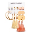 New Hot Sale Bohemian Moon Triangle Tassel Earring Set 6 Pairs wholesalepicture32