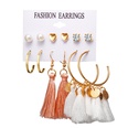 New Hot Sale Bohemian Moon Triangle Tassel Earring Set 6 Pairs wholesalepicture33