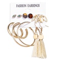 New Hot Sale Bohemian Moon Triangle Tassel Earring Set 6 Pairs wholesalepicture45