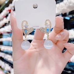 neue Temperament Herz Opal kleine exquisite Ohrringe Großhandel