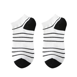 Black and white cow spotted spring and summer short socks leopard retro boat sockspicture11