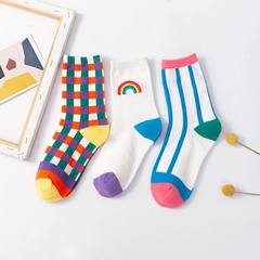 Socks women's tube socks long tube Korean rainbow autumn and winter cotton socks wholesale
