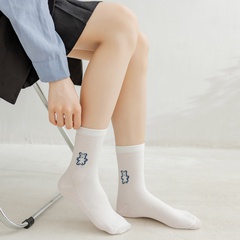 Cubs in the tube socks cute spring and autumn cotton stockings Korean thin white socks