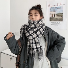 gesponnener gestrickter weicher karierter Kaschmirschal Koreanischer Schal dicker warmer Schal